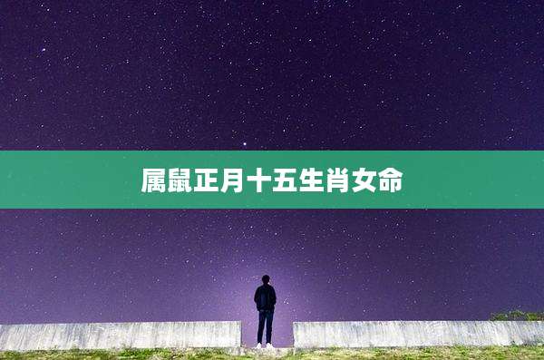 属鼠正月十五生肖女命