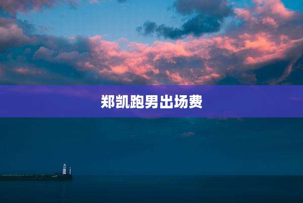 郑凯跑男出场费