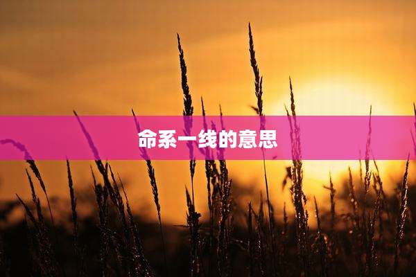 命系一线的意思