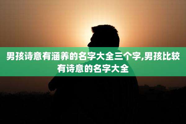 男孩诗意有涵养的名字大全三个字,男孩比较有诗意的名字大全