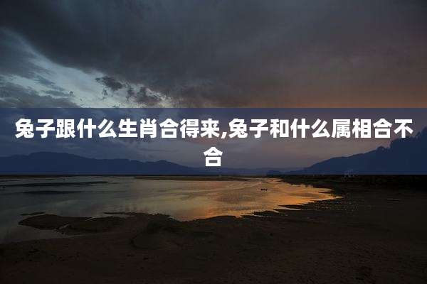兔子跟什么生肖合得来,兔子和什么属相合不合