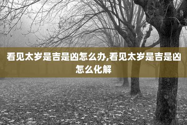 看见太岁是吉是凶怎么办,看见太岁是吉是凶怎么化解