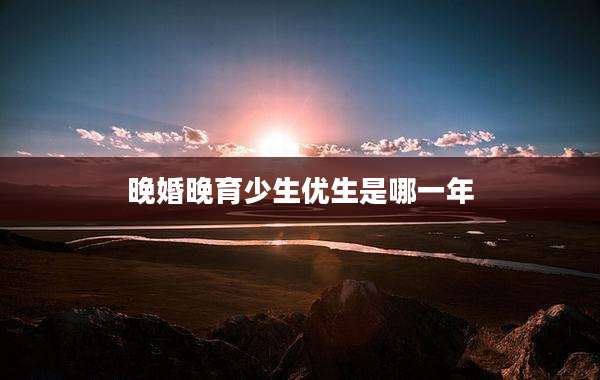 晚婚晚育少生优生是哪一年