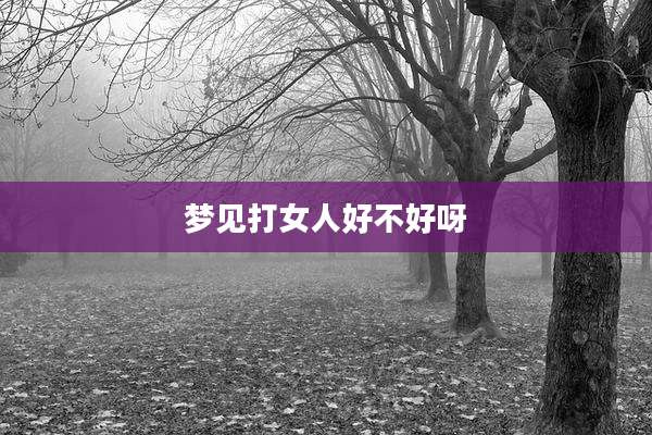 梦见打女人好不好呀