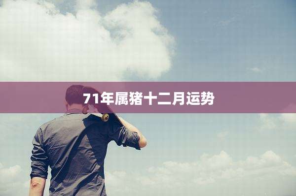 71年属猪十二月运势