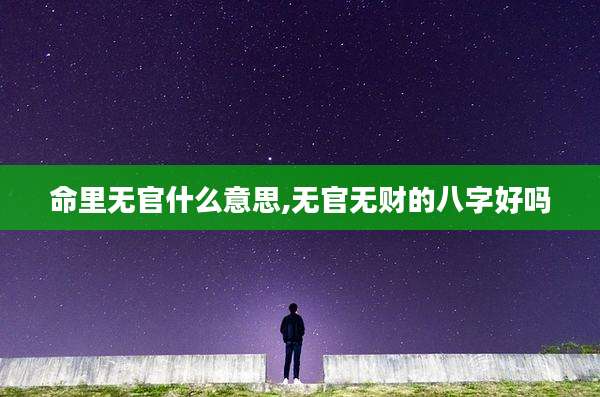 命里无官什么意思,无官无财的八字好吗