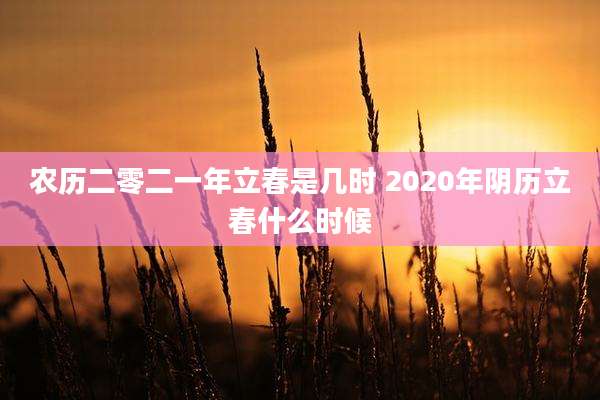 农历二零二一年立春是几时 2020年阴历立春什么时候