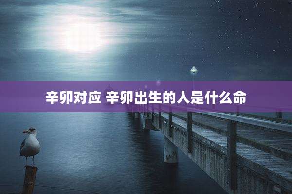 辛卯对应 辛卯出生的人是什么命