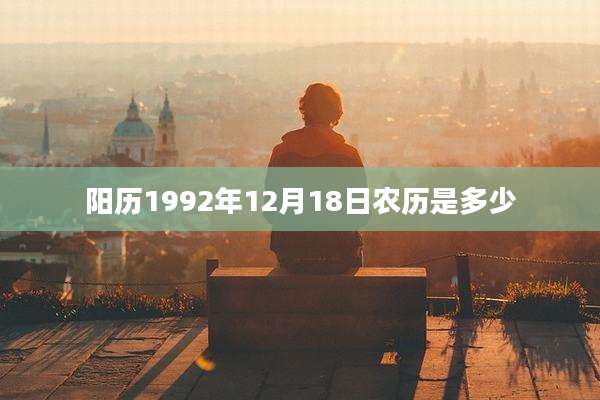 阳历1992年12月18日农历是多少