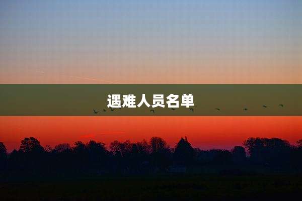 遇难人员名单