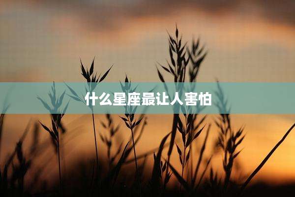 什么星座最让人害怕