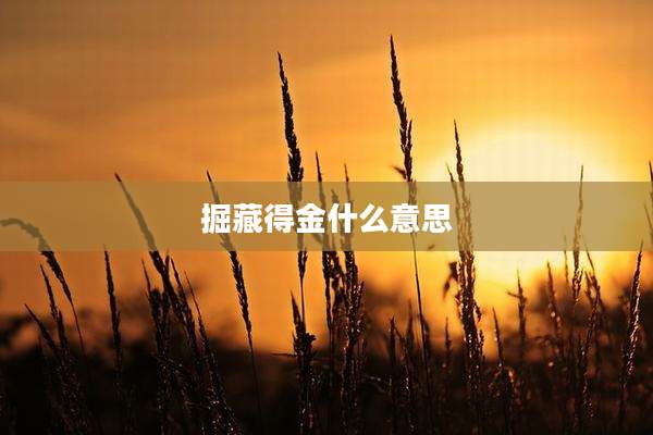 掘藏得金什么意思
