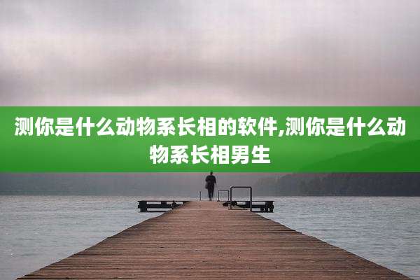 测你是什么动物系长相的软件,测你是什么动物系长相男生