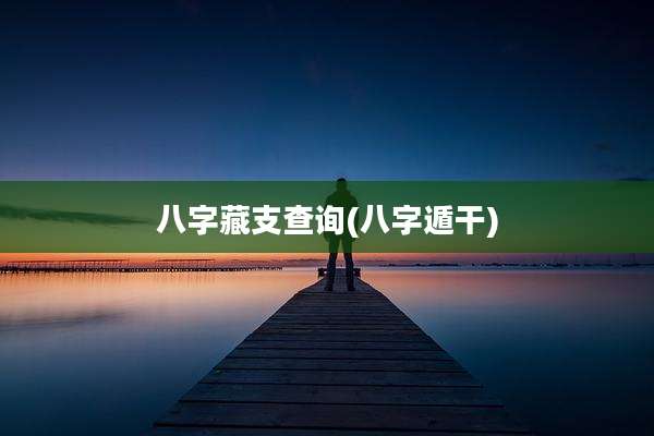 八字藏支查询(八字遁干)