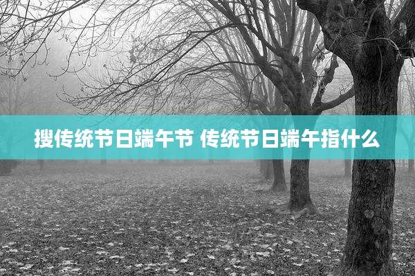 搜传统节日端午节 传统节日端午指什么