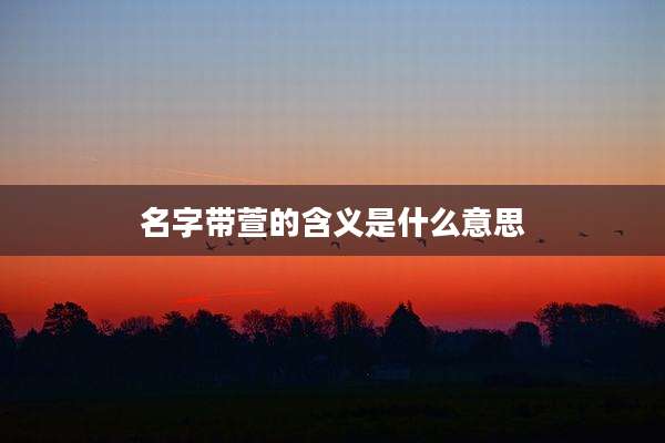 名字带萱的含义是什么意思