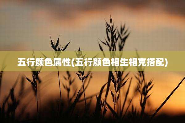 五行颜色属性(五行颜色相生相克搭配)