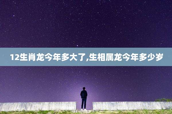 12生肖龙今年多大了,生相属龙今年多少岁