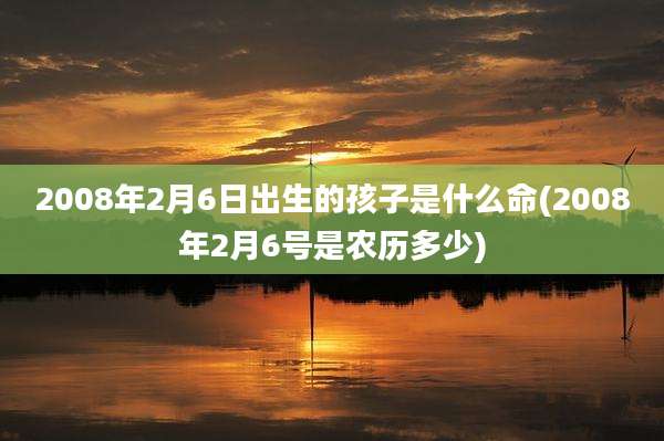 2008年2月6日出生的孩子是什么命(2008年2月6号是农历多少)