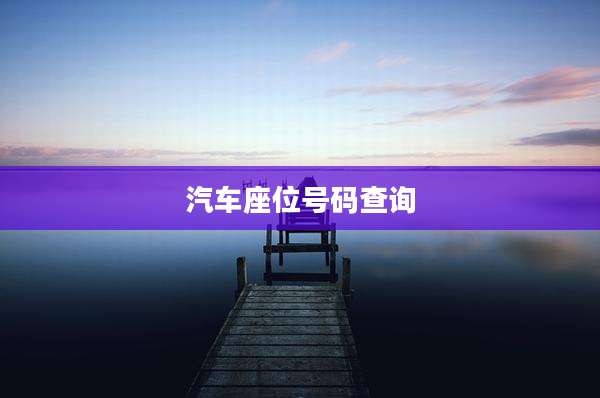 汽车座位号码查询