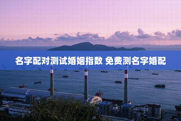 名字配对测试婚姻指数 免费测名字婚配