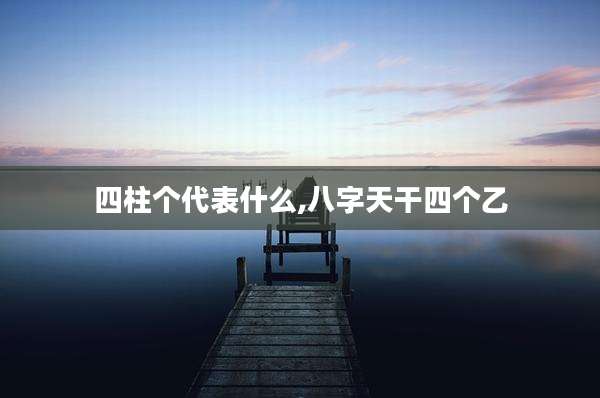 四柱个代表什么,八字天干四个乙
