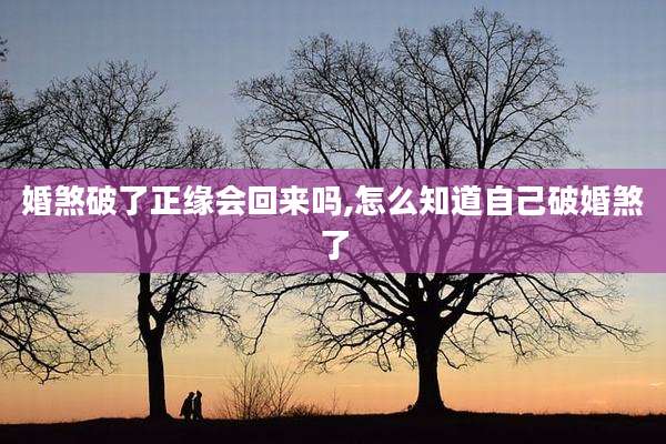 婚煞破了正缘会回来吗,怎么知道自己破婚煞了