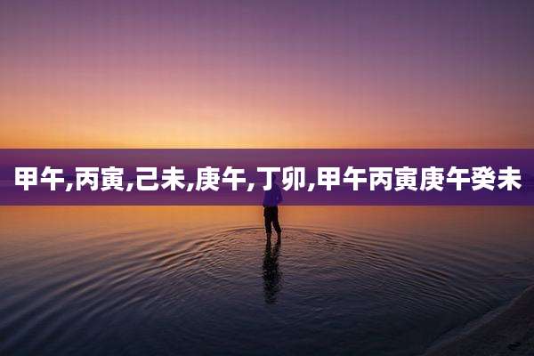 甲午,丙寅,己未,庚午,丁卯,甲午丙寅庚午癸未