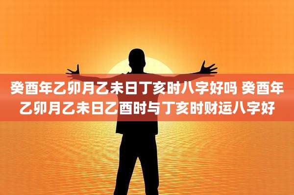 癸酉年乙卯月乙未日丁亥时八字好吗 癸酉年乙卯月乙未日乙酉时与丁亥时财运八字好