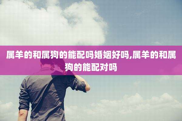 属羊的和属狗的能配吗婚姻好吗,属羊的和属狗的能配对吗