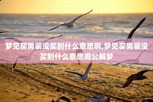 梦见买男装没买到什么意思啊,梦见买男装没买到什么意思周公解梦