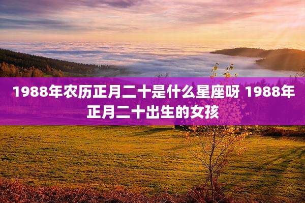 1988年农历正月二十是什么星座呀 1988年正月二十出生的女孩
