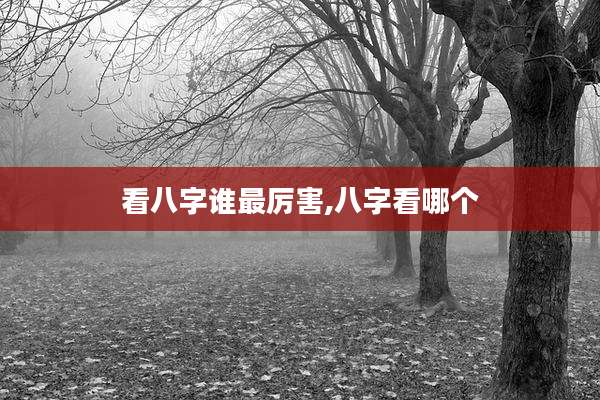 看八字谁最厉害,八字看哪个
