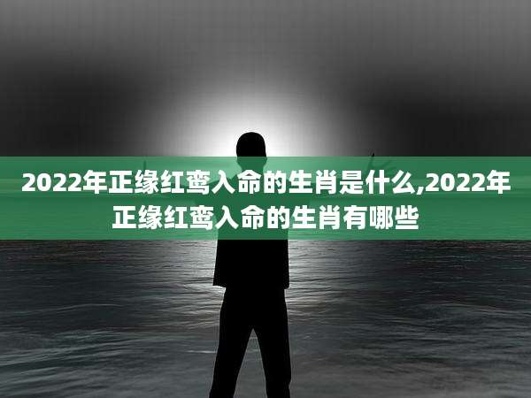 2022年正缘红鸾入命的生肖是什么,2022年正缘红鸾入命的生肖有哪些
