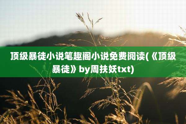 顶级暴徒小说笔趣阁小说免费阅读(《顶级暴徒》by周扶妖txt)