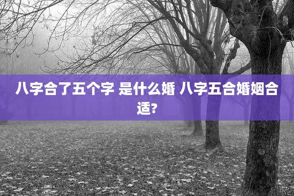 八字合了五个字 是什么婚 八字五合婚姻合适?