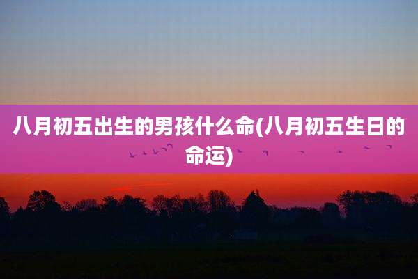 八月初五出生的男孩什么命(八月初五生日的命运)