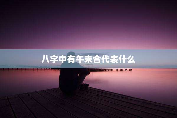 八字中有午未合代表什么
