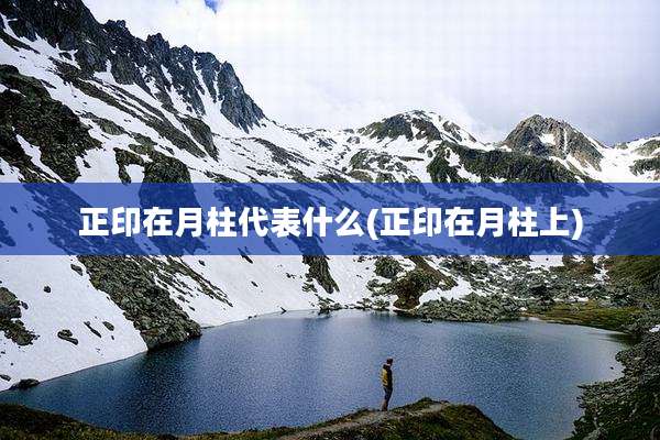 正印在月柱代表什么(正印在月柱上)