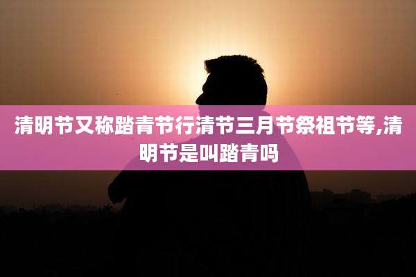 清明节又称踏青节行清节三月节祭祖节等,清明节是叫踏青吗