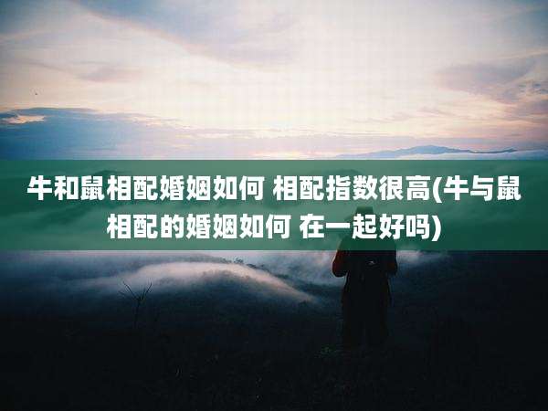 牛和鼠相配婚姻如何 相配指数很高(牛与鼠相配的婚姻如何 在一起好吗)