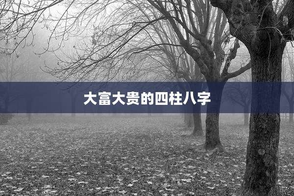 大富大贵的四柱八字