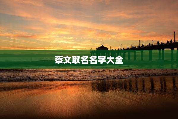 蔡文取名名字大全
