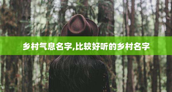 乡村气息名字,比较好听的乡村名字