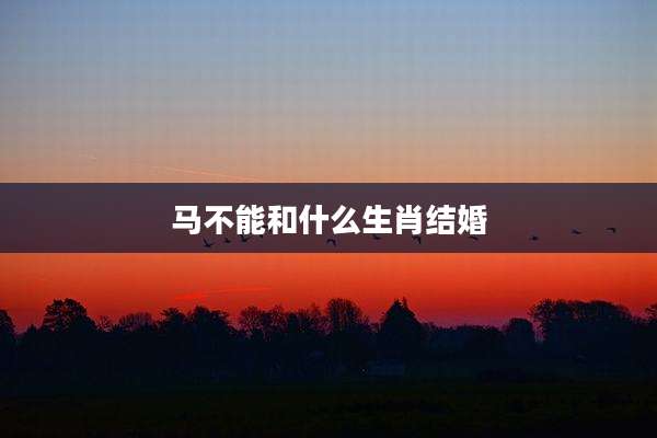 马不能和什么生肖结婚