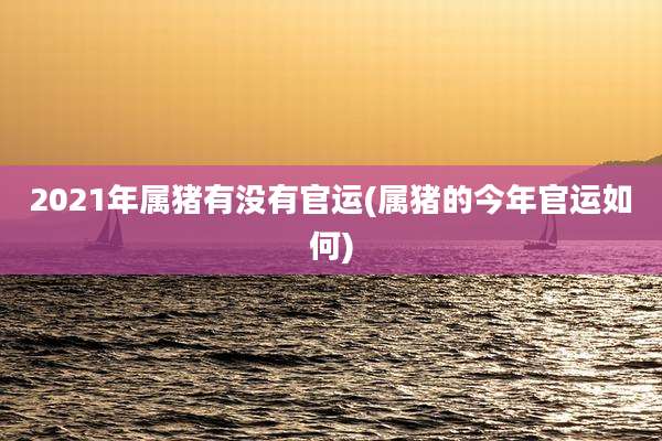 2021年属猪有没有官运(属猪的今年官运如何)