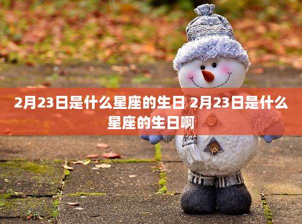 2月23日是什么星座的生日 2月23日是什么星座的生日啊