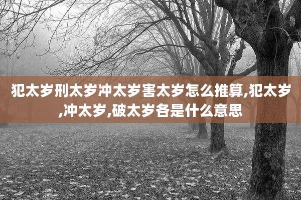 犯太岁刑太岁冲太岁害太岁怎么推算,犯太岁,冲太岁,破太岁各是什么意思