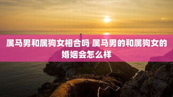 属马男和属狗女相合吗 属马男的和属狗女的婚姻会怎么样