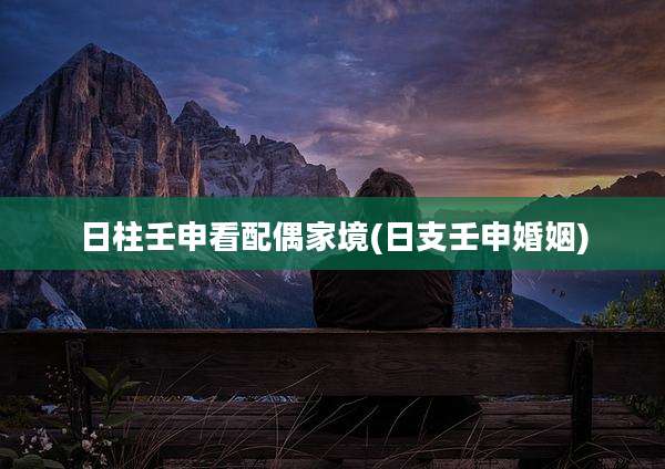 日柱壬申看配偶家境(日支壬申婚姻)